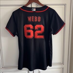 Rare Logan Webb Nike San Francisco Giants #62 MLB Baseball Jersey Black Mens XL